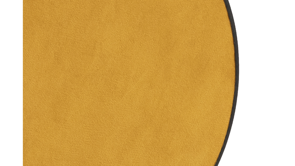 Lámpara de mesa doble material terciopelo amarillo mostaza y rafia 35 cm de diám. VERSO